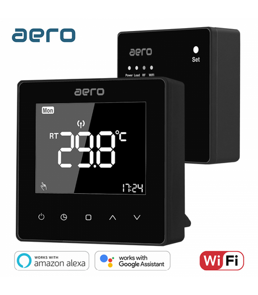 Termostat ambient AERO TP608RFW Wi-Fi Black 11368 foto
