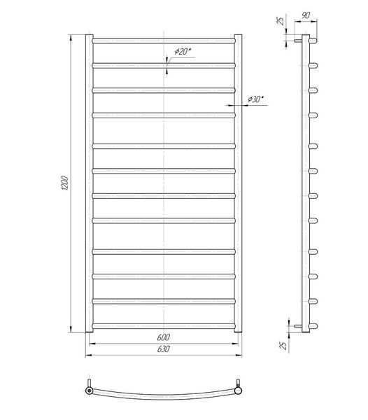 Radiator baie inox Mario Classic 1200x630/600 11138 foto