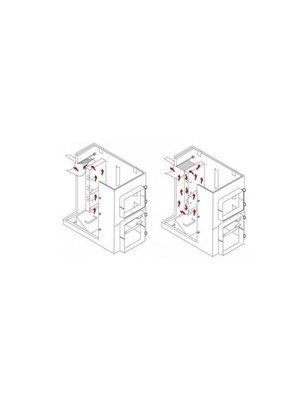 Cazan pe combustibil solid cu plita Kordi 16KW 12239 foto